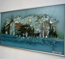 Ledonesis Nemune . Glass painting , картина на стекле